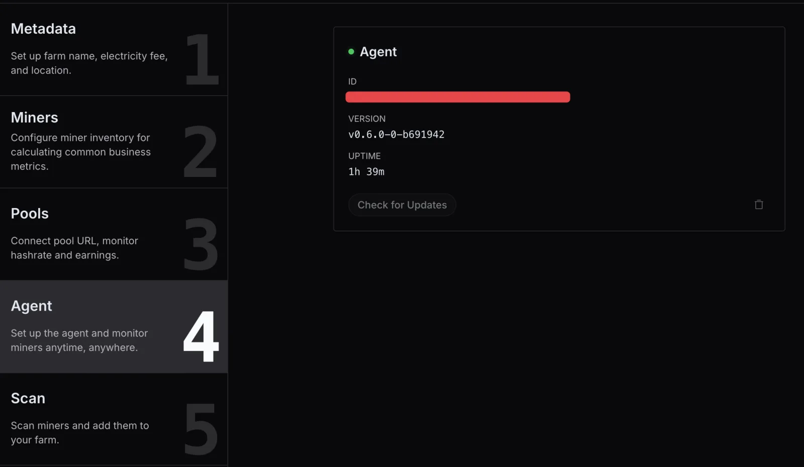 Nonce Agent connecting the mining farm network with the platform
